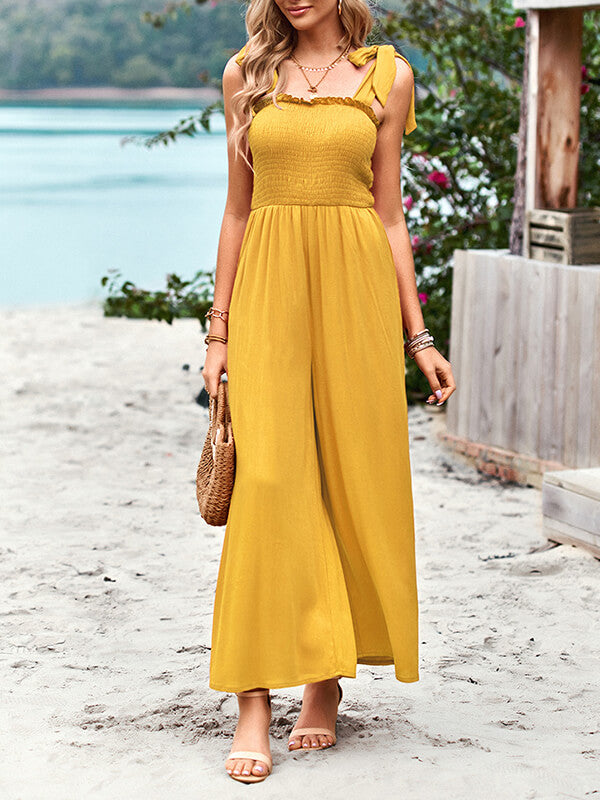 Airchics long combinaisons droit strappy dos nu col bateau taille haute femme mode