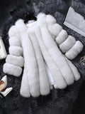 Airchics manteau fausse fourrure unicolore manches longues élégant femme veste blanche