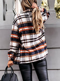 Mode Veste à Carreaux Classique pour Femmes avec Poches Surchemise