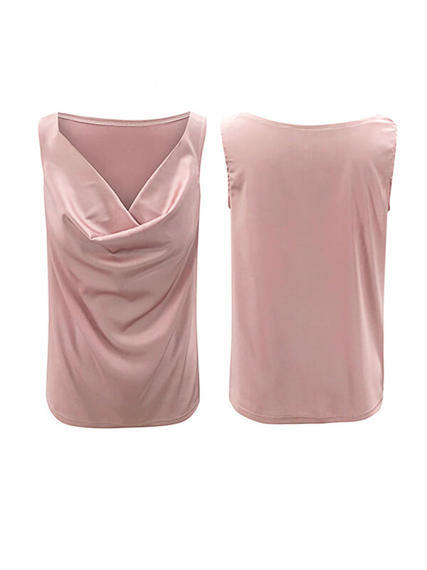 Airchics débardeur satin col bénitier sans manches élégant femme gilet