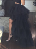 Airchics jupe longue à volantée tutu tulle swallowtail haut-bas noir