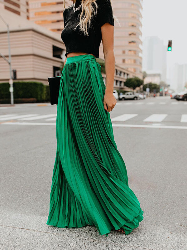 Airchics jupe maxi longue plissé élégant femme robe