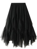 Airchics jupe longue irrégulière tulle unicolore froufrou femme mode