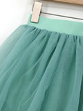 Airchics mi-longue jupe plissé bouffante tutu en tulle élégant femme vert d'eau