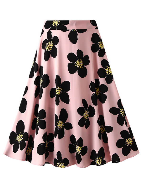 Airchics jupe longue trapèze imprimé à fleurie fluide mode femme