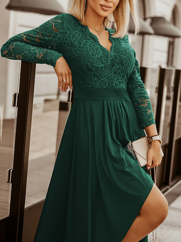 Vintage Long Robe en Dentelle à Court Devant Longue Derriere