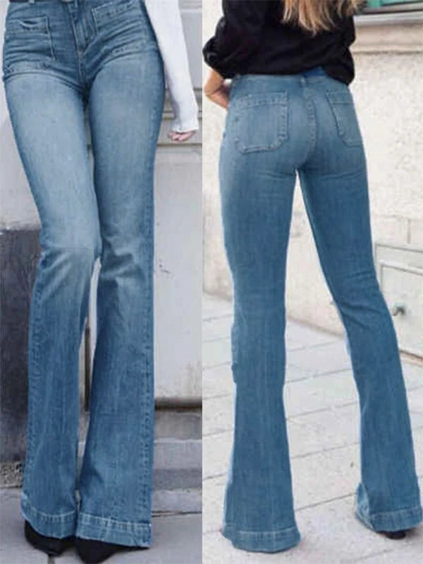 Airchics jean bootcut évasé année 70 patte d'éléphant pantalon bleu
