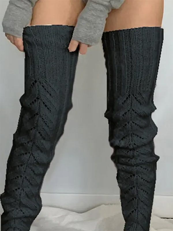 Airchics chaussette haute slim fitness unicolore femme casual mode automne hiver