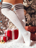 Airchics chaussette haute slim fitness rayé diamond femme casual mode Noël