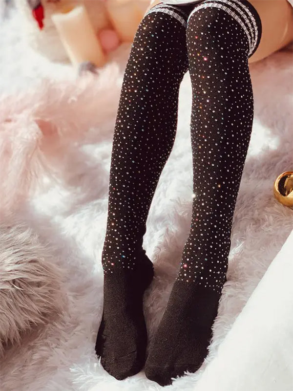 Airchics chaussette haute slim fitness rayé diamond femme casual mode Noël