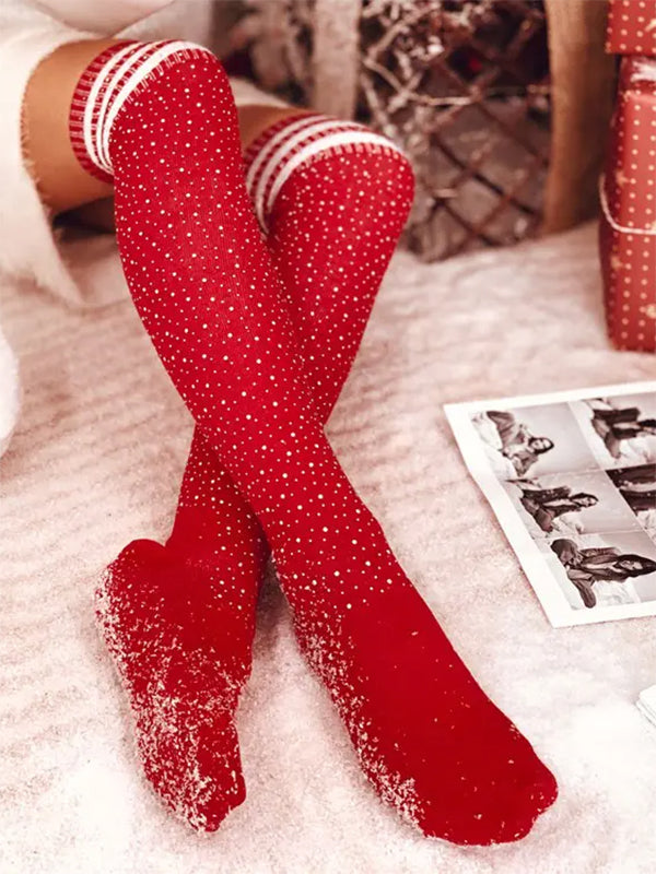 Airchics chaussette haute slim fitness rayé diamond femme casual mode Noël