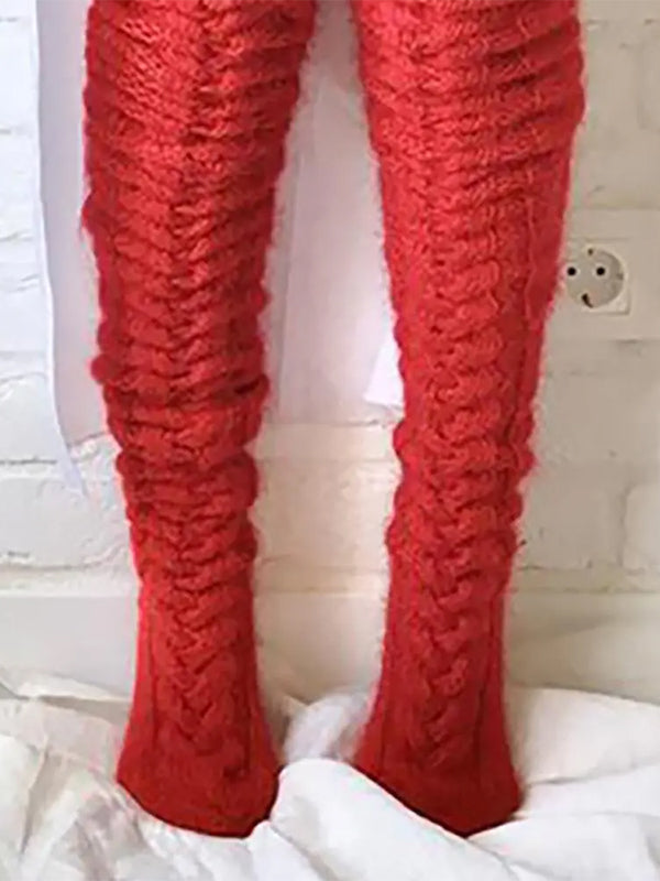 Airchics chaussette haute unicolore femme casual mode automne hiver