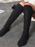 Airchics chaussette haute unicolore coton pompons femme casual mode automne hiver