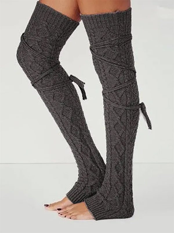 Airchics chaussette haute unicolore coton strappy femme casual automne hiver