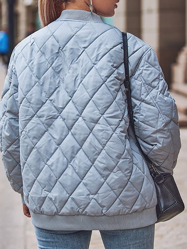 Airchics mi-longue bombers lettres fermeture éclair poches badge col cheminée femme mode