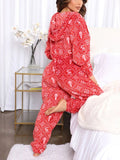 Airchics grenouillere polaire imprimé neige wapiti capuche femme noël pyjama rouge