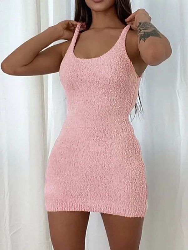 Airchics ensemble de pyjama mini-robe 2 pièces à fines brides manches longues femme mode