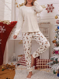 Airchics ensemble de pyjama wapiti col rond manches longues femme casual Noël