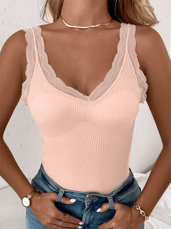 Airchics débardeur dentelle molleton sans manches femme casual mode automne hiver