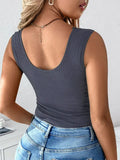Airchics débardeur unicolore dentelle v-cou femme casual mode automne hiver