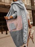 Airchics mi-longue cardigan coton couleur bloc avec poches à capuche femme casual