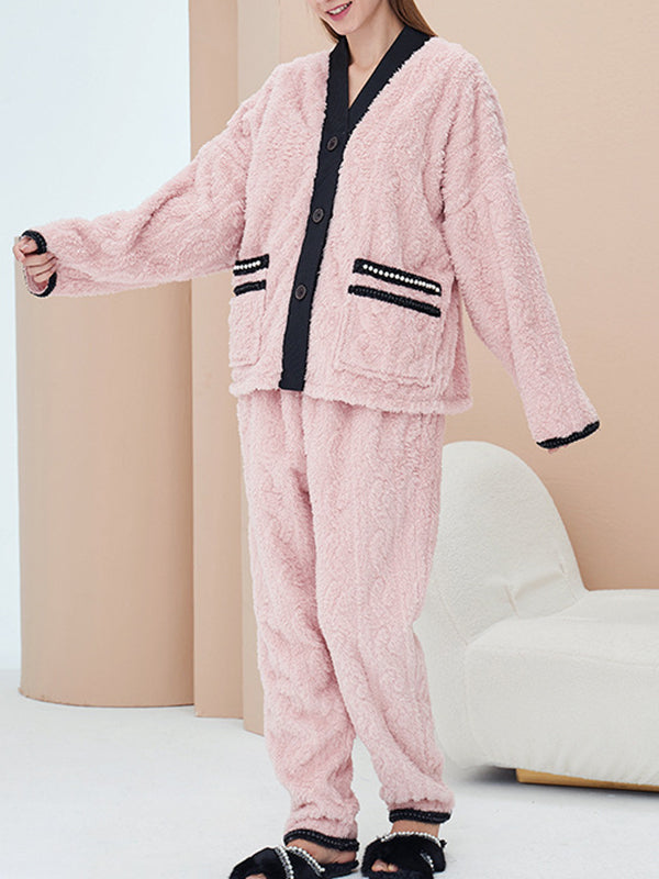 Airchics ensembles pyjama casual maison poches tricot torsadé costume deux pièces femme enceinte