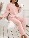 Airchics ensembles pyjama polaire avec poches col rond manches longues femme 2 pièces casual