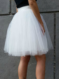 Airchics jupe courte bouffante tutu tulle plissé taille haute mode femme blanc