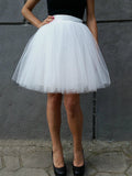 Airchics jupe courte bouffante tutu tulle plissé taille haute mode femme blanc