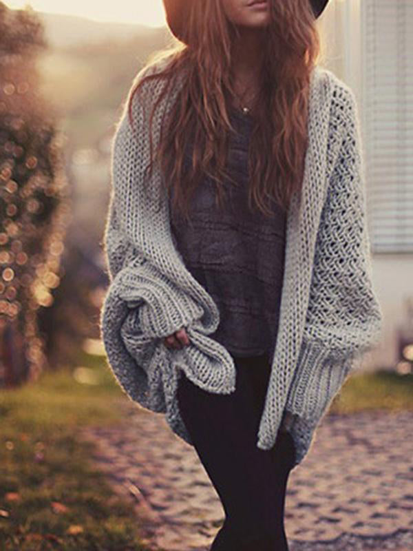 Airchics cardigan en grosse maille manches chauve-souris oversized femme gilet