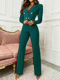 Airchics combinaison larges jambes double boutonnage élégant tailleur femme