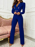 Airchics combinaison larges jambes double boutonnage élégant tailleur femme