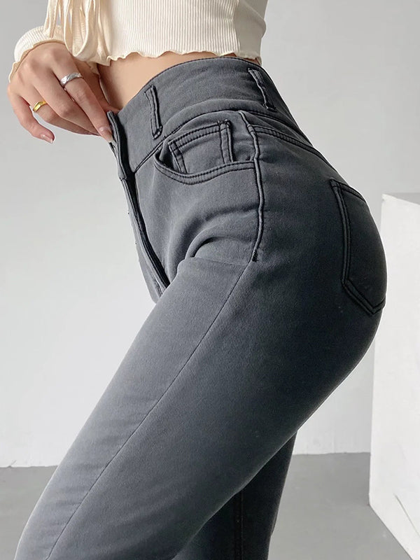 Airchics jeans longue push up po taille haute slim mode femme pantalon