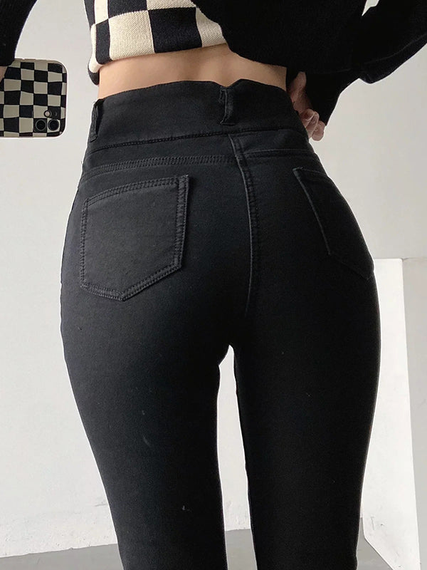 Airchics jeans longue push up po taille haute slim mode femme pantalon