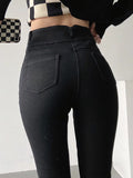 Airchics jeans longue push up po taille haute slim mode femme pantalon