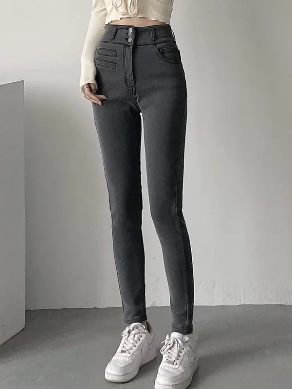 Airchics jeans longue push up po taille haute slim mode femme pantalon