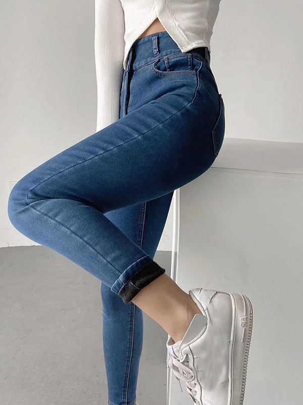 Airchics jeans longue push up po taille haute slim mode femme pantalon