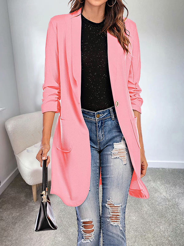 Airchics blazer mi-longue manches longues chic femme veste