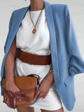 Airchics blazer poches col revers manches longues mode élégant femme veste