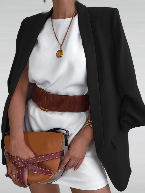 Airchics blazer poches col revers manches longues mode élégant femme veste