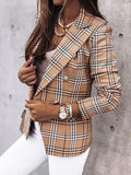 Airchics blazer carreaux double boutonnage poches élégant femme veste