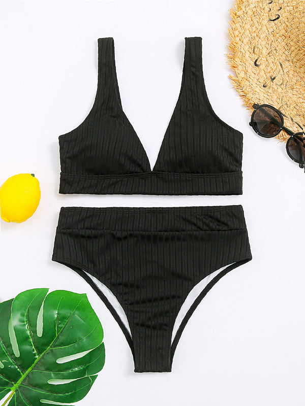 Airchics maillot de bain bretelle 2 pièces taille haute mode femme bikini