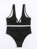 Airchics maillot de bain bretelle 2 pièces taille haute mode femme bikini