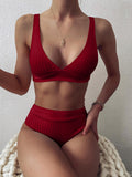 Airchics maillot de bain bretelle 2 pièces taille haute mode femme bikini