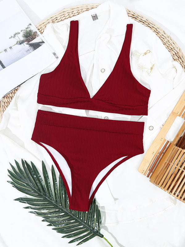 Airchics maillot de bain bretelle 2 pièces taille haute mode femme bikini