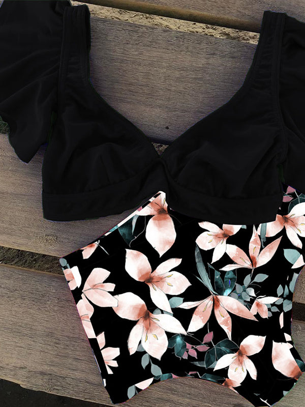 Airchics maillot de bain fleurie volantée 2 pièces vintage femme bikini