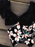 Airchics maillot de bain fleurie volantée 2 pièces vintage femme bikini