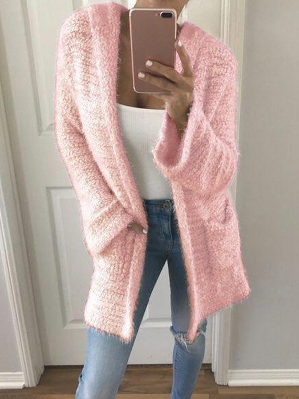 Airchics cardigan en maille poches à capuche ample décontracté femme gilet