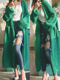 Décontracté Cardigan Longue en Maille avec Poches Femme Oversized