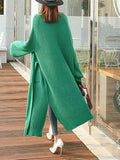 Décontracté Cardigan Longue en Maille avec Poches Femme Oversized